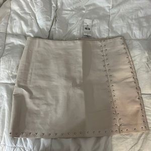 Light pink/blush leather skirt